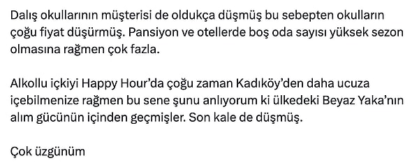 "Ülkedeki Beyaz Yaka’nın alım gücünün içinden geçmişler. Son kale de düşmüş."