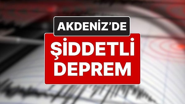 Dün akşam saatlerinde 4.2 büyüklüğünde depremle sarsılan Akdeniz'de bir deprem de sabah saatlerinde oldu. AFAD'dan yapılan açıklamaya göre Akdeniz'de 5 büyüklüğünde deprem meydana geldi.