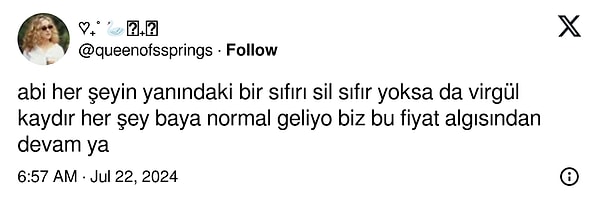 Kimileri de artık her fiyatın kendisine normal geldiğini dile getirerek ''Böyle devam'' dedi.👇