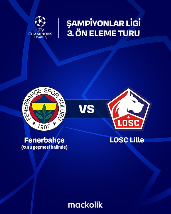 Fenerbahçe'nin Şampiyonlar Ligi'nde Lugano'yu elemesi halinde 3. ön eleme turundaki rakibi, Fransız tesmilcisi Lille oldu.