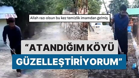 Bu Kez Temizlik İmamdan Geldi: Köye Atanan Bir İmam Köyün Tüm Yollarını Temizledi