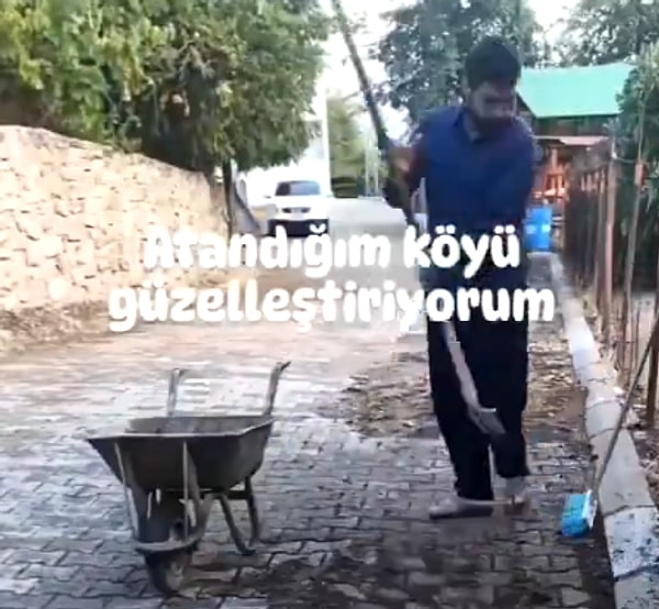 Videoyu "Atandığım Köyü Güzelleştiriyorum" notuyla paylaşan imam, sosyal medyada beğeni topladı.