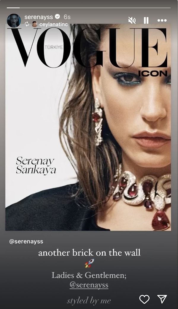 Serenay Sarıkaya, Vogue kapak kızı oldu.