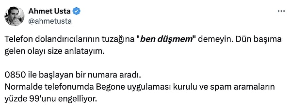 0850 ile başlayan numaranın aramasının ardından şunlar gelişmiş;