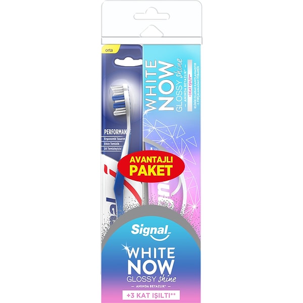 11. Signal White Now Glossy Shine diş macunu ve diş fırçası sadece 40 TL!