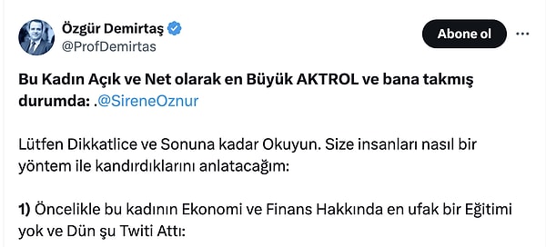 Demirtaş ise Sirene'yi sert sözlerle eleştirdi.