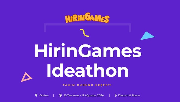 HirinGames Ideathon, katılımcıların eğlenceli ve etkileşimli oyunlar aracılığıyla kendi potansiyellerini keşfederken; takım çalışması yetkinliğini ölçen yepyeni oyun fikirleri üretmesi amacıyla düzenleniyor.