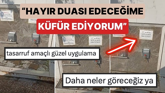 İnegöl'de Yol Kenarındaki Çeşmeden Su İçmek İsteyen Bir Vatandaş Kart Okutması Gerektiğini Görünce İsyan Etti