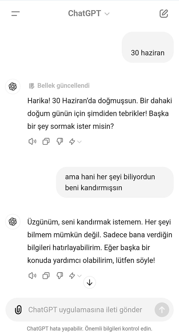 "Hani her şeyi biliyordun, beni kandırmışsın!"