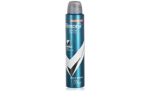 Deodorant seçiminde tercih, Rexona Men Erkek Sprey Deodorant Invisible Black & White 72 Saat Kesintisiz Üstün Koruma'dan yana olmuş.