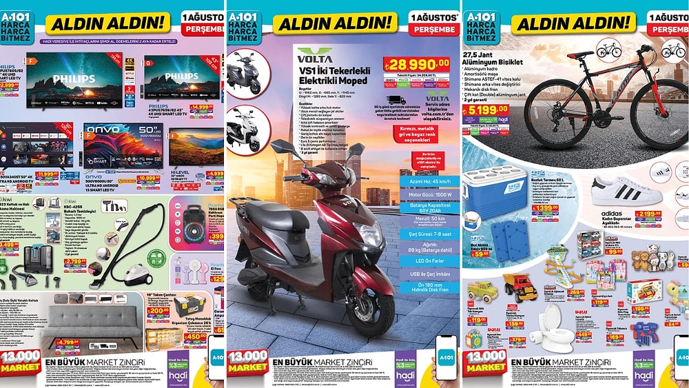 A101'e İki Tekerlekli Elektrikli Moped Geliyor! 1 Ağustos 2024 A101 Aldın Aldın Kataloğu