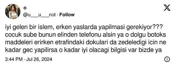 Çoğu kişi 'erken yaşta yapılmalı' sözlerine tepki gösterdi. 👇