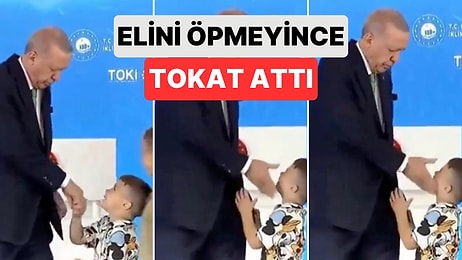 Cumhurbaşkanı Erdoğan Rize'de Katıldığı Bir Açılış Töreninde Sahneye Çıkan Çocuk Elini Öpmeyince Tokat Attı