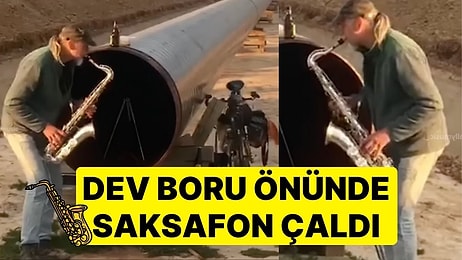 Yüzlerce Metre Uzunluktaki Dev Boruya Saksafon Çaldı: Sanatçının Denemesinde Keyifli Anlar Yaşandı