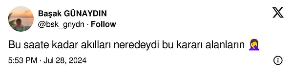 Çiçek'in bu paylaşımına X kullanıcılarından gelen tepkilerden bazıları şöyle: