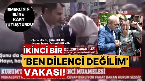 İkinci Bir 'Ben Dilenci Değilim' Vakası! Murat Kurum, Yanına Gelen Kadının Eline Alışveriş Kartı Tutuşturdu!