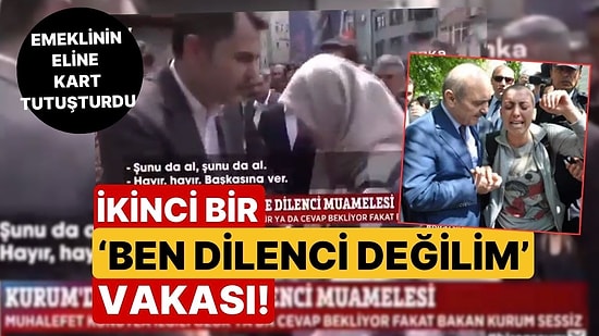 İkinci Bir 'Ben Dilenci Değilim' Vakası! Murat Kurum, Yanına Gelen Kadının Eline Alışveriş Kartı Tutuşturdu!