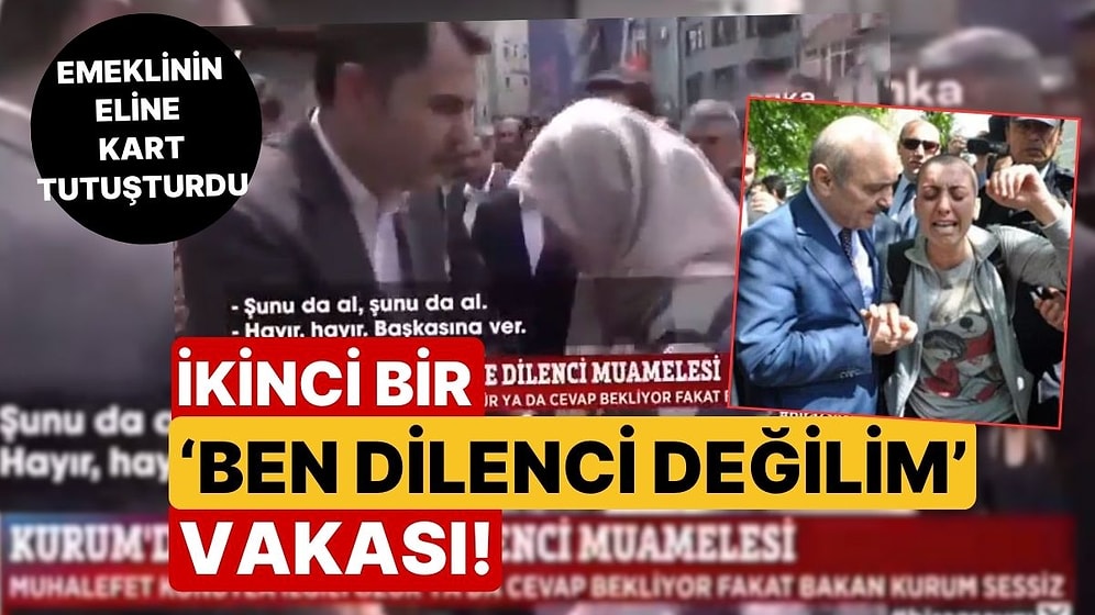 İkinci Bir 'Ben Dilenci Değilim' Vakası! Murat Kurum, Yanına Gelen Kadının Eline Alışveriş Kartı Tutuşturdu!