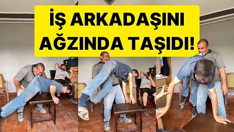 Nevşehir'de Bir Garip İş Ortamı! İş Arkadaşını Ağzında Taşıdı