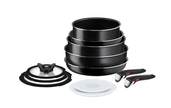 7. Tefal L15392 Ingenio Titanyum 1x Simplecook Büyük Tava ve Tencere Seti 12 Parça 21BM