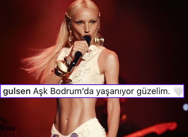 Sosyal medyasında konser gecesine ait görüntüleri arka arkaya paylaşan Gülşen, paylaşımına ''Aşk Bodrum'da yaşanıyor güzelim'' notu düştü.