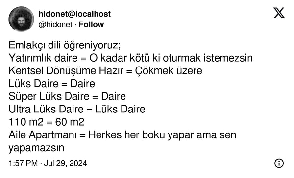 Bir Twitter kullanıcısı da bunları tercüme etti.