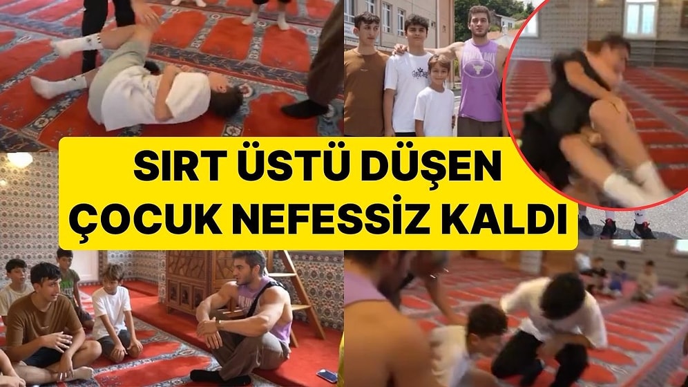 Testo Taylan'ın 'Cami Dövüşçüleri' Ziyaretinde Tatsız Bir Olay Yaşandı: Sırt Üstü Düşen Çocuk Nefessiz Kaldı