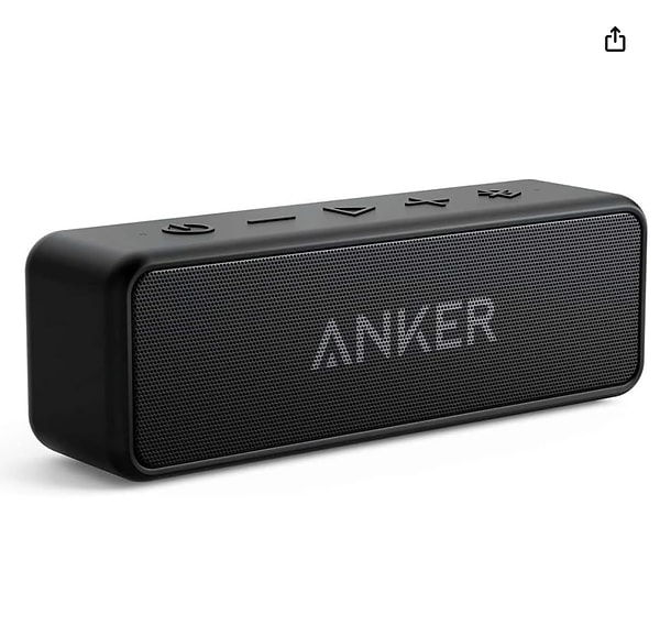 11. Anker SoundCore 2 Taşınabilir Hoparlör, Siyah