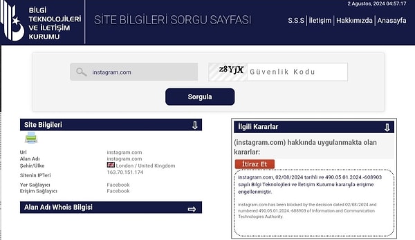 İşte, BTK'nın Instagram'a erişim kararı