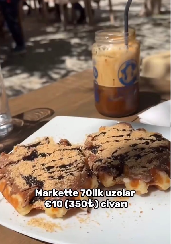 Tıka basa doymalı alkollü masaların genel olarak 35 euro olduğunu söylerken, dönerin 3 euro olduğunu, konaklamanın ise 1200-1500 TL olduğunu söyledi.