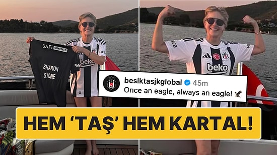 Hem 'Taş' Hem de Kartal: Bodrum Ziyaretiyle Fırtınalar Estiren Sharon Stone Beşiktaş Taraftarını Mest Etti!