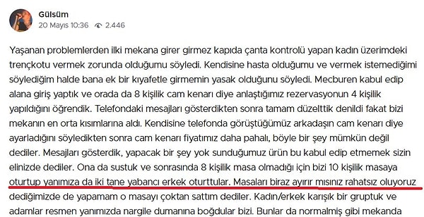 Olaydan önce mekanla ilgili Google'a yapılan müşteri yorumları ise insanın kanını donduruyor 👇