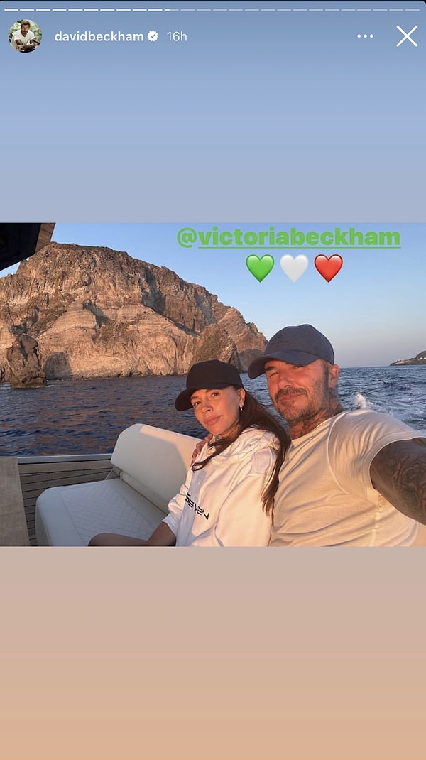 David Beckham karısıyla İtalya'da tatil yaptı.