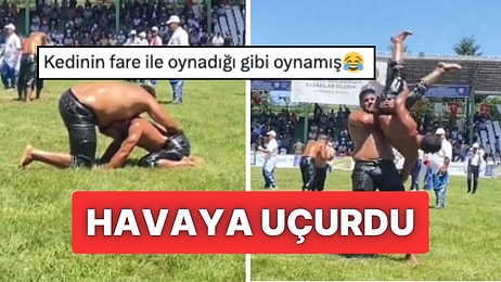 Oyuncak Gibi Oynadı! Aralarında Siklet Farkı Olan Pehlivanların Mücadelesi Viral Oldu