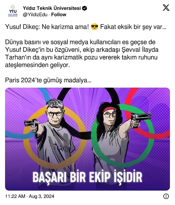 Paylaşımda, başarının bir ekip işi olduğu vurgulandı. 👇