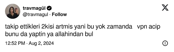 Kimileri VPN'le bile takip iteği atmaktan vazgeçmedi. 😂