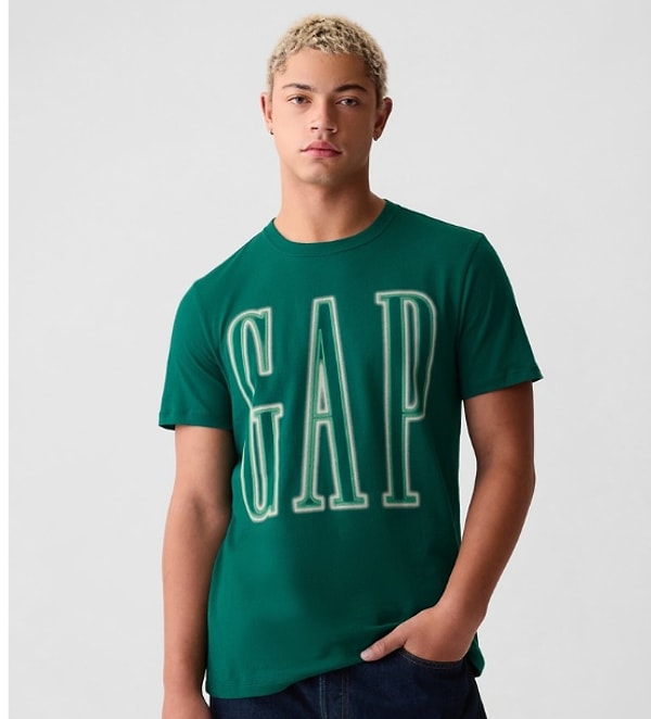 4. Gap Erkek Yeşil Gap Logo T-Shirt