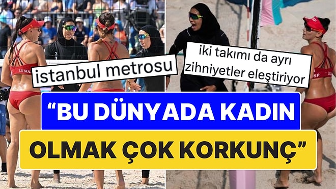 Paris 2024 Olimpiyatları'ndaki İspanya-Mısır Plaj Voleybolu Maçını 'İstanbul Metrosu'na Benzettiler!