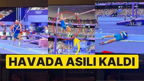 Sırıkla Atlama Sporcusunun Talihsiz Anı: Havada Asılı Kaldı