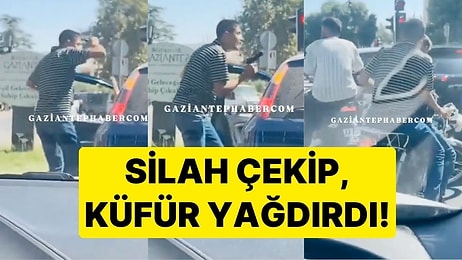 Silah Çekip Küfür Yağdırdı! Motosikletli Gençler, Araç Sürücüsünü Tehdit Etti