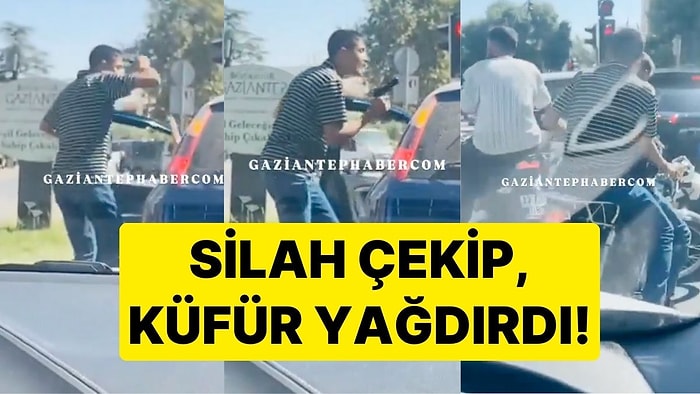 Silah Çekip Küfür Yağdırdı! Motosikletli Gençler, Araç Sürücüsünü Tehdit Etti