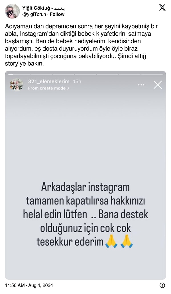 Instagram’dan geçimlerini sağlayanlar, bu erişim engeli nedeniyle işlerini sürdürememekten dert yanmaya başladı. Bazı kullanıcılar, o kişilerin yaşadıkları mağduriyeti sosyal medyada paylaşarak dikkat çekti👇