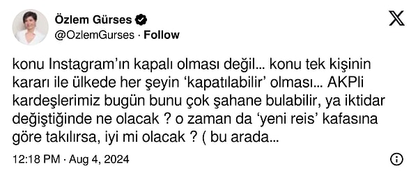 Gürses, Twitter hesabında yaptığı paylaşımda, bu durumun daha geniş bir sorun olduğunu ifade etti. İşte o paylaşım👇