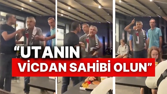 Fast Food Zincirinde Yemek Yiyenlerin Yanına Gelerek Protesto Eden Adam Gergin Anlara Sebep Oldu