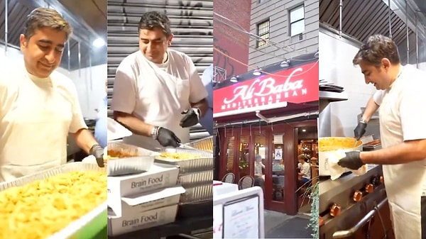 Restoranın mutfağında yemek hazırlarken görüntülenen Korkmaz'ın, yemekleri sokaktaki evsizlere dağıttığı görüldü.