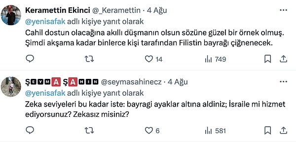 Destekten çok bunu desteklemek isterken Filistin Bayrağı'nın üzerine basmak olarak yorumlayanlar da vardı.