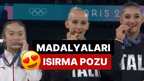 Diğer Sporcuların Madalyaları Isırarak Poz Verdiğini Gören Çinli Yaqin Zhou'nun Tepkisi Gülümsetti