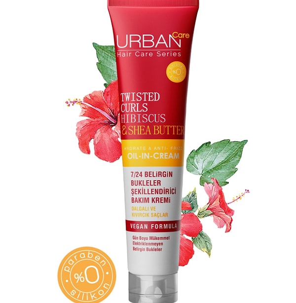 4. URBAN Care Hibiscus&Shea Butter Kıvırcık ve Dalgalı Saçlara Özel Şekillendirici Bakım Kremi-175 ML