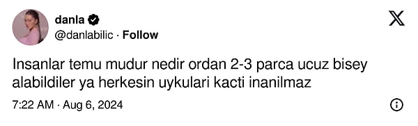 Ünlü Influencer'dan beklediğimiz ses soluk, sonunda bu sabah çıktı. Dün alınan Cumhurbaşkanı kararıyla, yurt dışından sipariş edilen ürünlere ek gümrük vergisi getirildi. Bilic, bu haberin ardından yaptığı paylaşımla; yurt dışından daha uygun fiyata alınabilecek ürünlerin artık o kadar da uyguna alınamayacak olmasına, yaptığı paylaşımla tepki gösterdi.