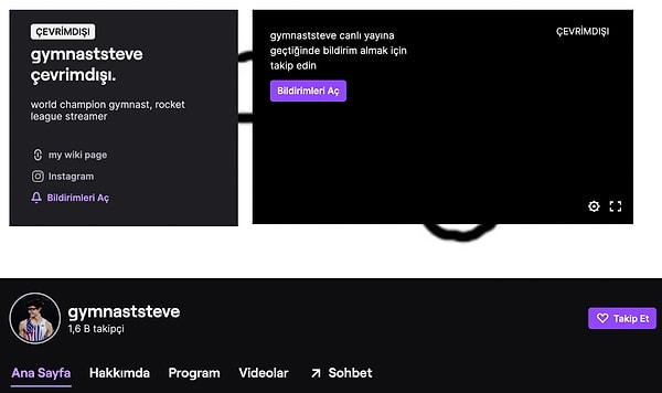 Kendisinin aynı zamanda ufak bir Twitch kanalı da bulunuyor.